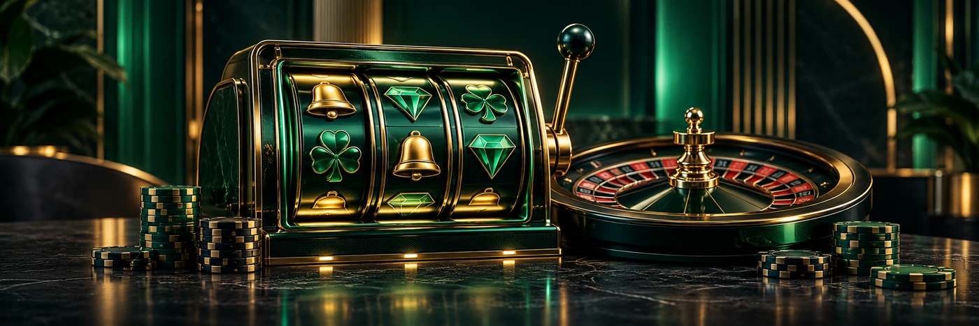 Slot machine, roulette e fiches in un casinò online